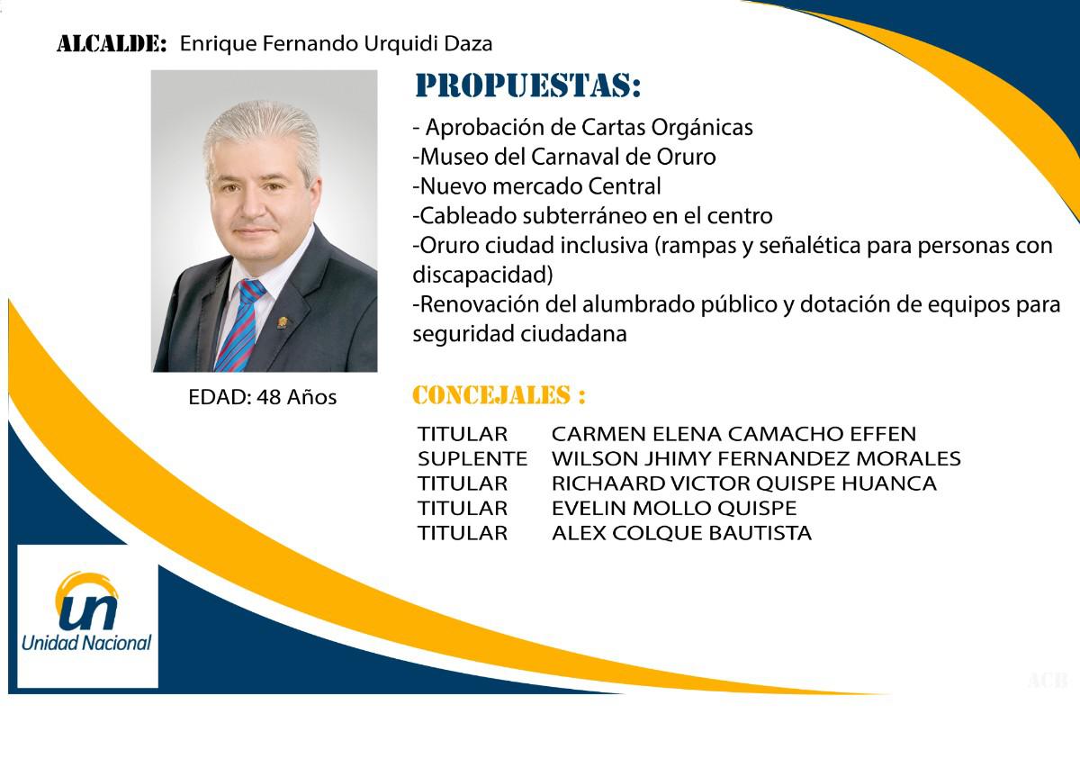 Candidato a la Alcaldía de Oruro