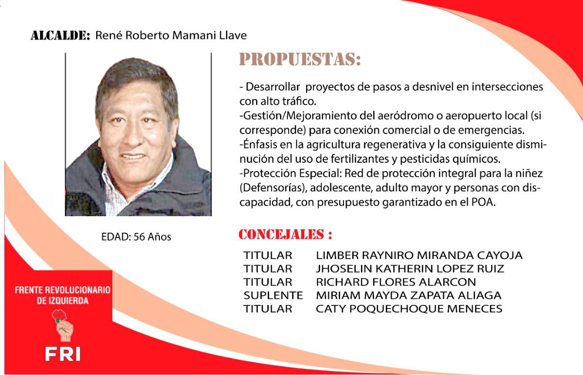 Candidato a la Alcaldía de Oruro