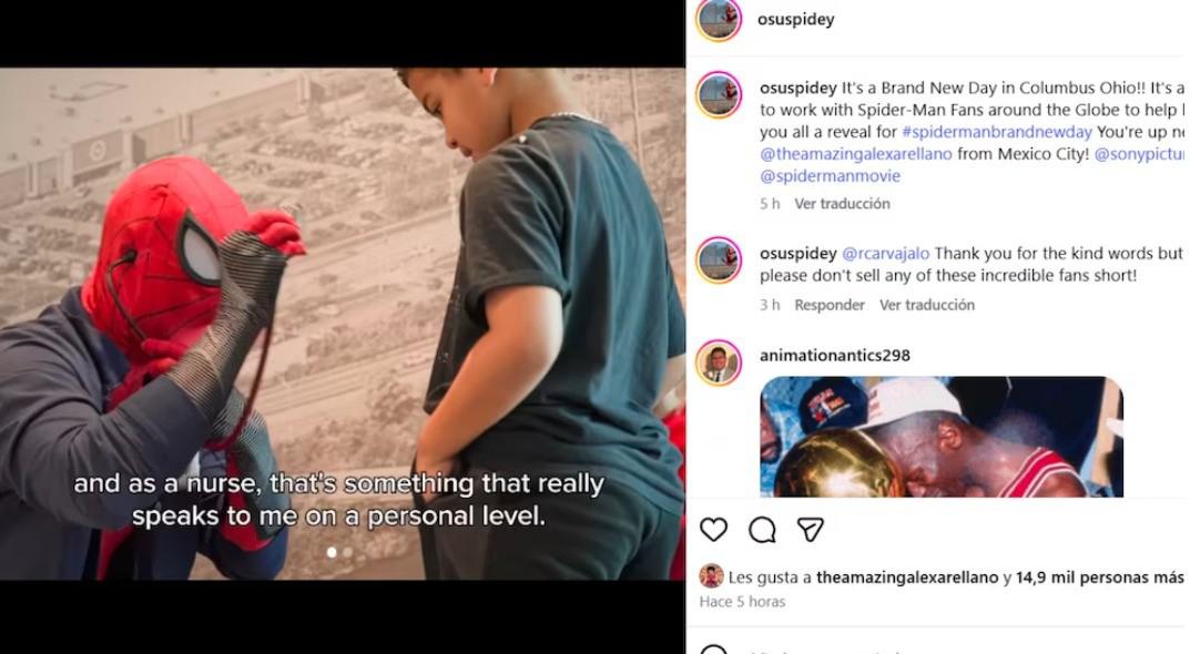 OSUSpidey, un enfermero de Ohio conocido por animar a niños en hospitales disfrazado de Spider-Man