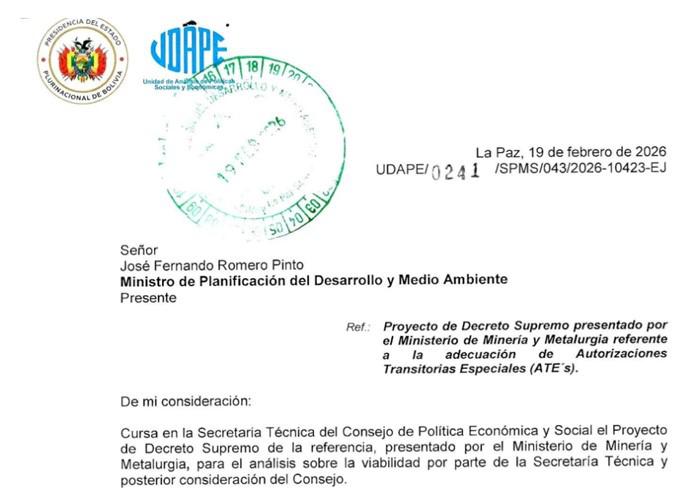 Proyecto de decreto fue presentando el 19 de febrero al ministro de Planificación del Desarrollo y Medio Ambiente