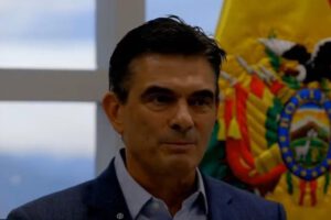 El Presidente Rodrigo Paz durante su discurso