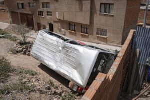 se muestra el vehículo siniestrado