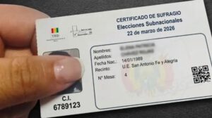 certificado de sufragio