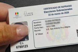 certificado de sufragio