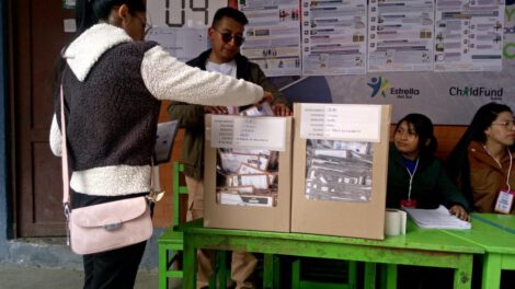 Un recinto electoral en Oruro