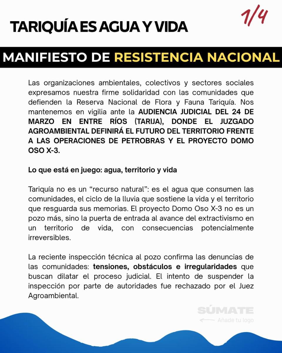 Manifiesto de Resistencia Nacional por Sumando Voces