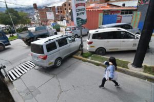 Un punto de bloqueo en La Paz