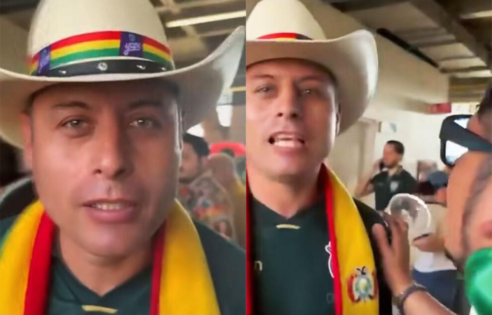 El vicepresidente al momento de ser abucheado por un hincha