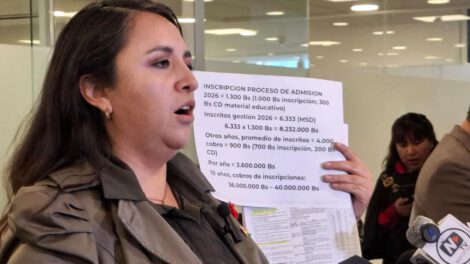 La diputada Vargas en conferencia de prensa