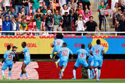 Festejo de los jugadores de la selección de República del Congo tras lograr la clasificación