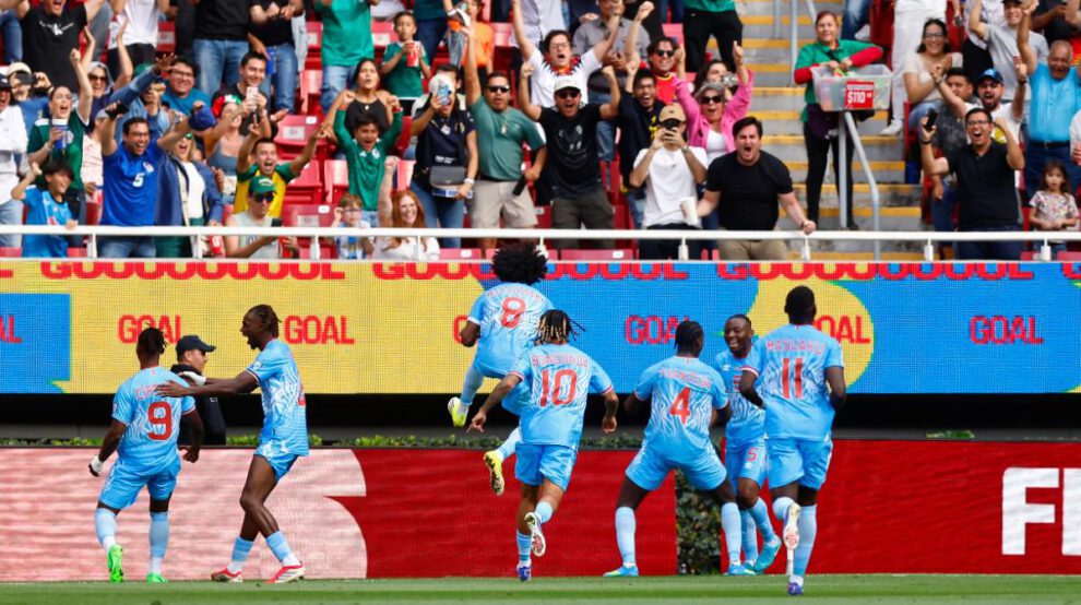 Festejo de los jugadores de la selección de República del Congo tras lograr la clasificación