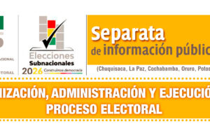 Separata de información pública - Elecciones subnacionales Bolivia 2026