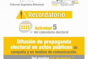 Difusión de propaganda electoral desde el 31 de marzo