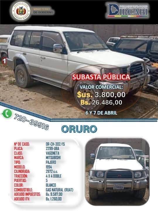 bienes incautados en subasta