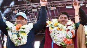 Uriona y Yahuasi en un acto proselitista