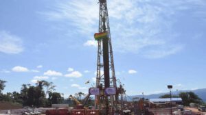 El pozo de gas natural presentado por trabajadores de Yacimientos Petrolíferos, en La Paz (Bolivia)