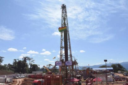 El pozo de gas natural presentado por trabajadores de Yacimientos Petrolíferos, en La Paz (Bolivia)