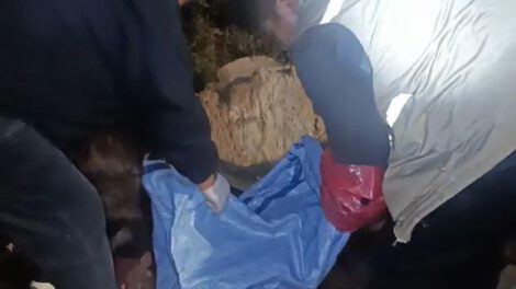 Imagen de los funcionarios recogiendo los cuerpos