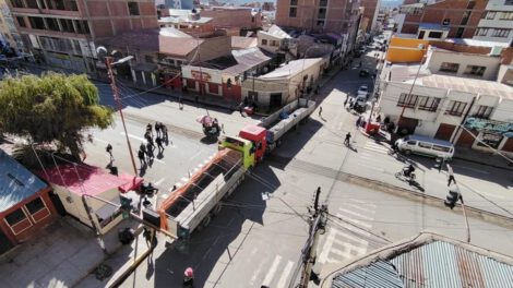 bloqueo de calles en Oruro