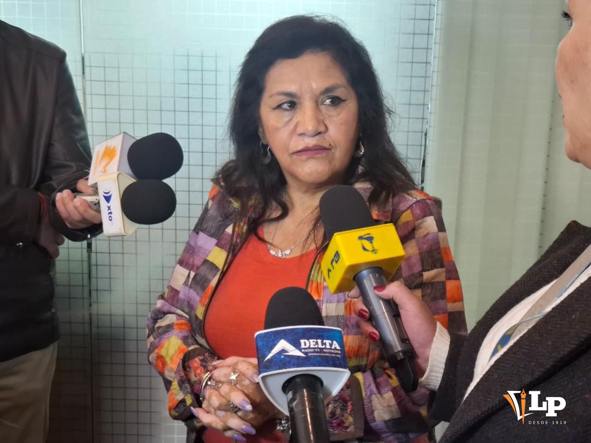 La diputada Jiménez en conferencia de prensa