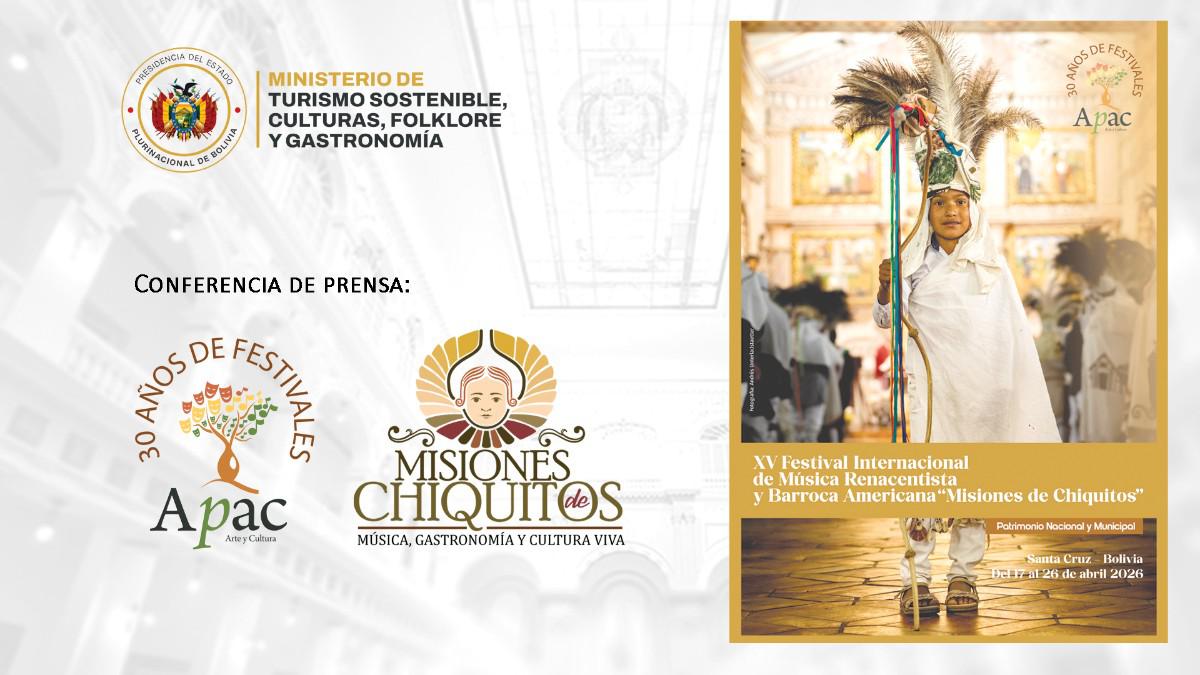 folleto del XV Festival Internacional de Música Renacentista y Barroca Americana “Misiones de Chiquitos”