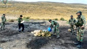 Imagen del momento de la incineración de la marihuana