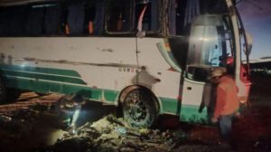 El bus accidentado en Potosí