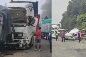 El accidente que se registró en la carretera nueva entre Cochabamba y Santa Cruz