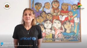 La representante de Unicef en Bolivia, Katya Marino