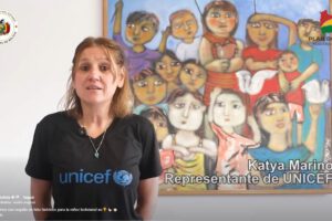 La representante de Unicef en Bolivia, Katya Marino