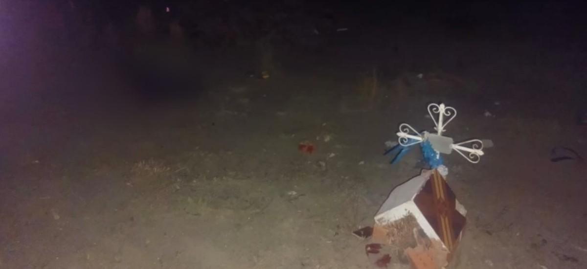 Se ve el lugar donde hallaron el cuerpo