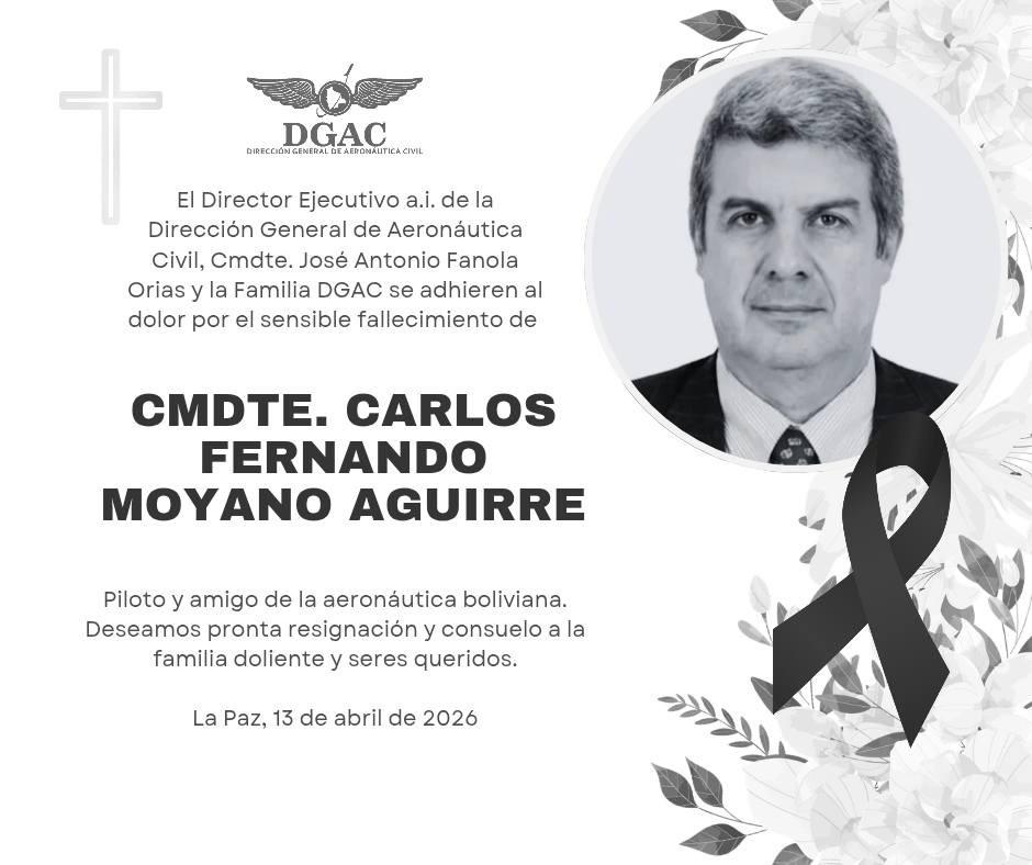 Carlos Fernando Moyano Aguirre, profesional con una trayectoria de al menos 45 años en la aviación boliviana