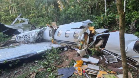 Así quedó la aeronave tras el siniestro