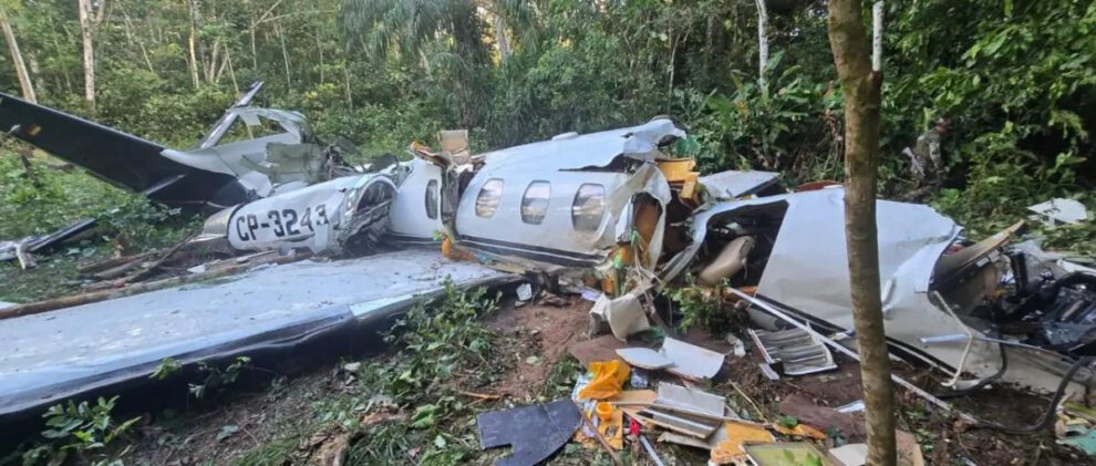 Así quedó la aeronave tras el siniestro