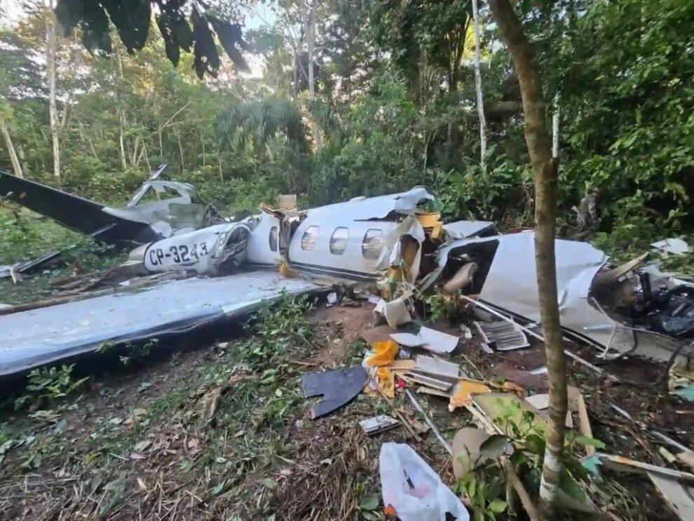 El avión cayó en territorio del trópico de Cochabamba