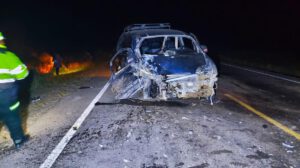 Imagen de los funcionarios policiales cumpliendo labor de resguardo