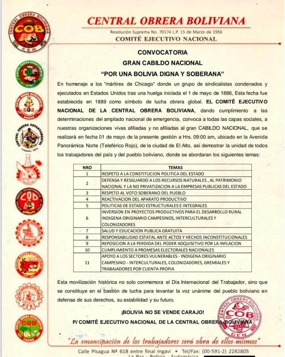 Convocatoria al gran cabildo nacional