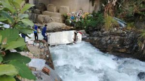 La caída del minibús el pasado viernes 3 de abril