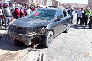 Imagen del motorizado luego del incidente