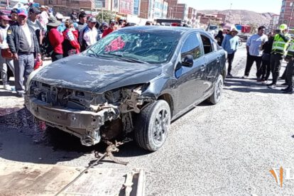 Imagen del motorizado luego del incidente