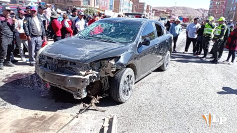 Imagen del motorizado luego del incidente