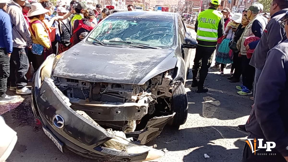 Imagen del motorizado con la Policía