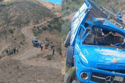 la estructura del camión de alto tonelaje quedó completamente destrozada