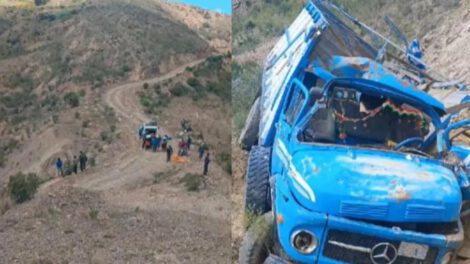 la estructura del camión de alto tonelaje quedó completamente destrozada