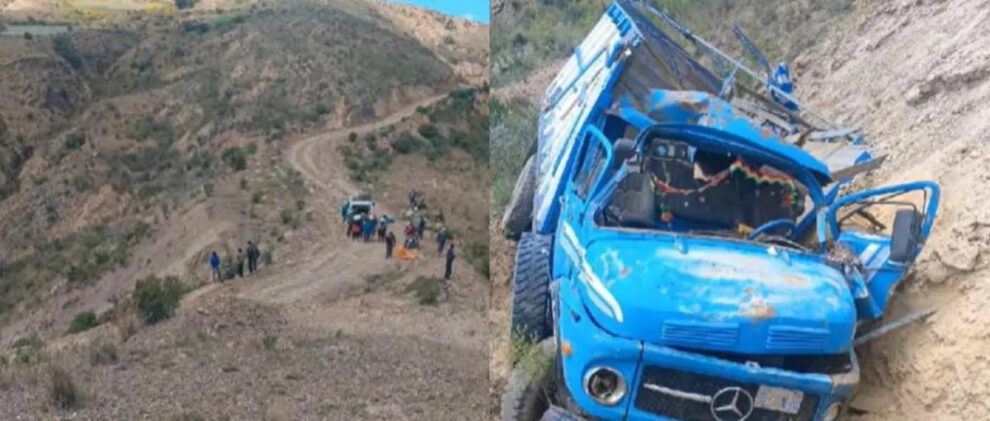 la estructura del camión de alto tonelaje quedó completamente destrozada