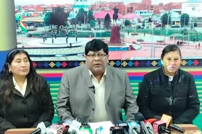 El alcalde electo de El Alto, Eliser Roca Tancara en conferencia de prensa