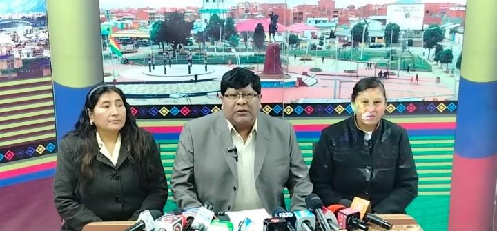 El alcalde electo de El Alto, Eliser Roca Tancara en conferencia de prensa