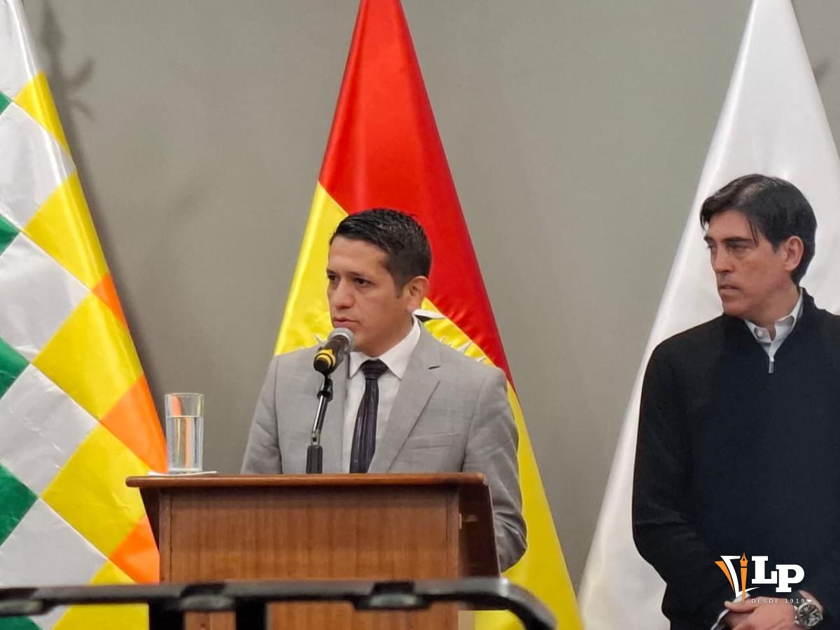 El viceministro de Transparencia, Seguridad Jurídica y Derechos Humanos, Jamil García, en conferencia de prensa