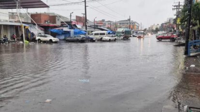 En menos de una hora, las avenidas quedaron totalmente cubiertas por el agua