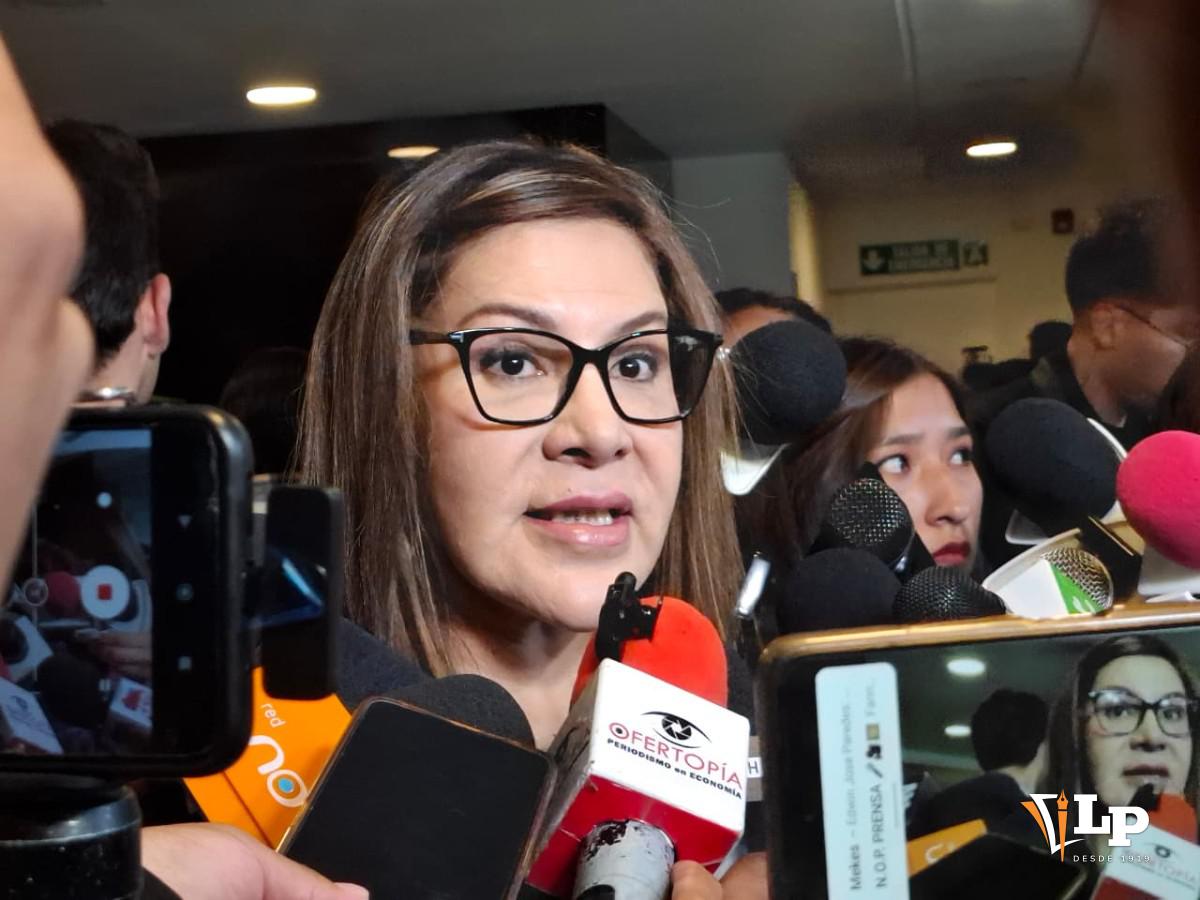 La diputada Rivero en conferencia de prensa